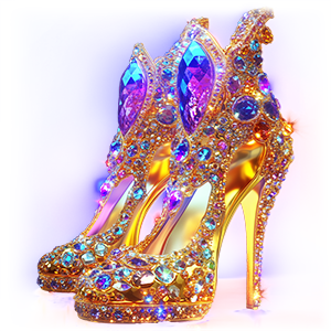 Golden Crystal Shoes
